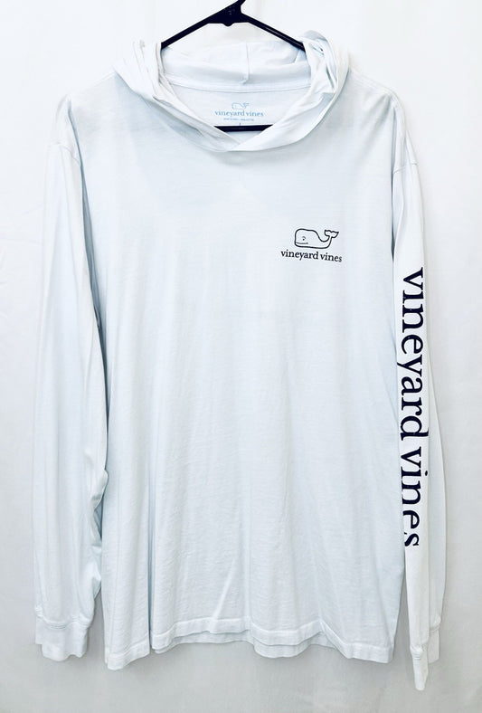 Vineyard Vines Men’s White Long Sleeve Whale Logo Hoodie
