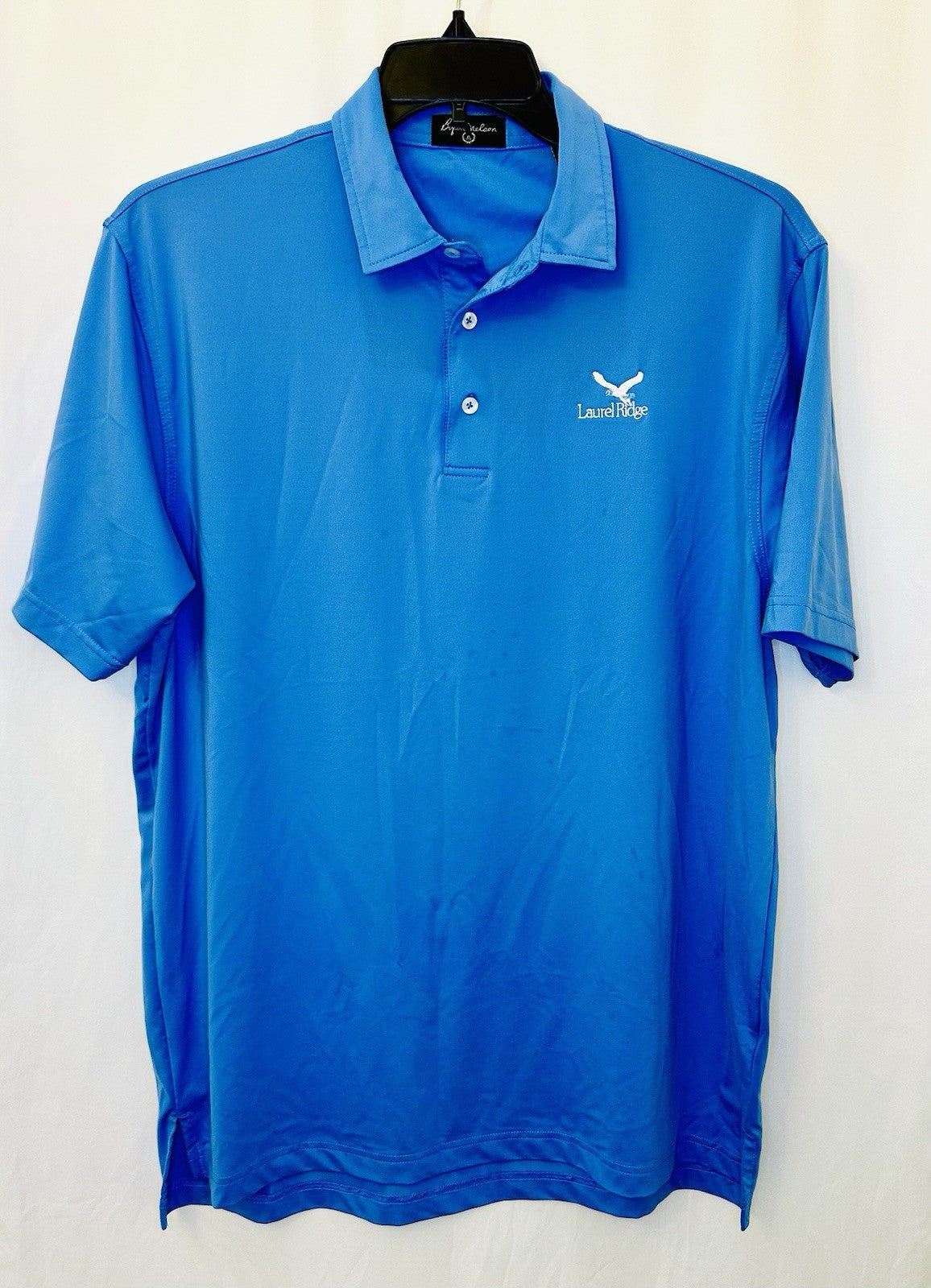 Men's Byron Nelson Basic Collared Solid Blue  Polo Shirt Size Largesl