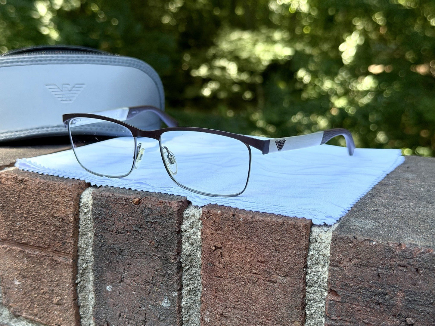 Emporio Armani EA 1057 3161 Matte Brown Gunmetal Eyeglasses Frame 52-17 140 Men