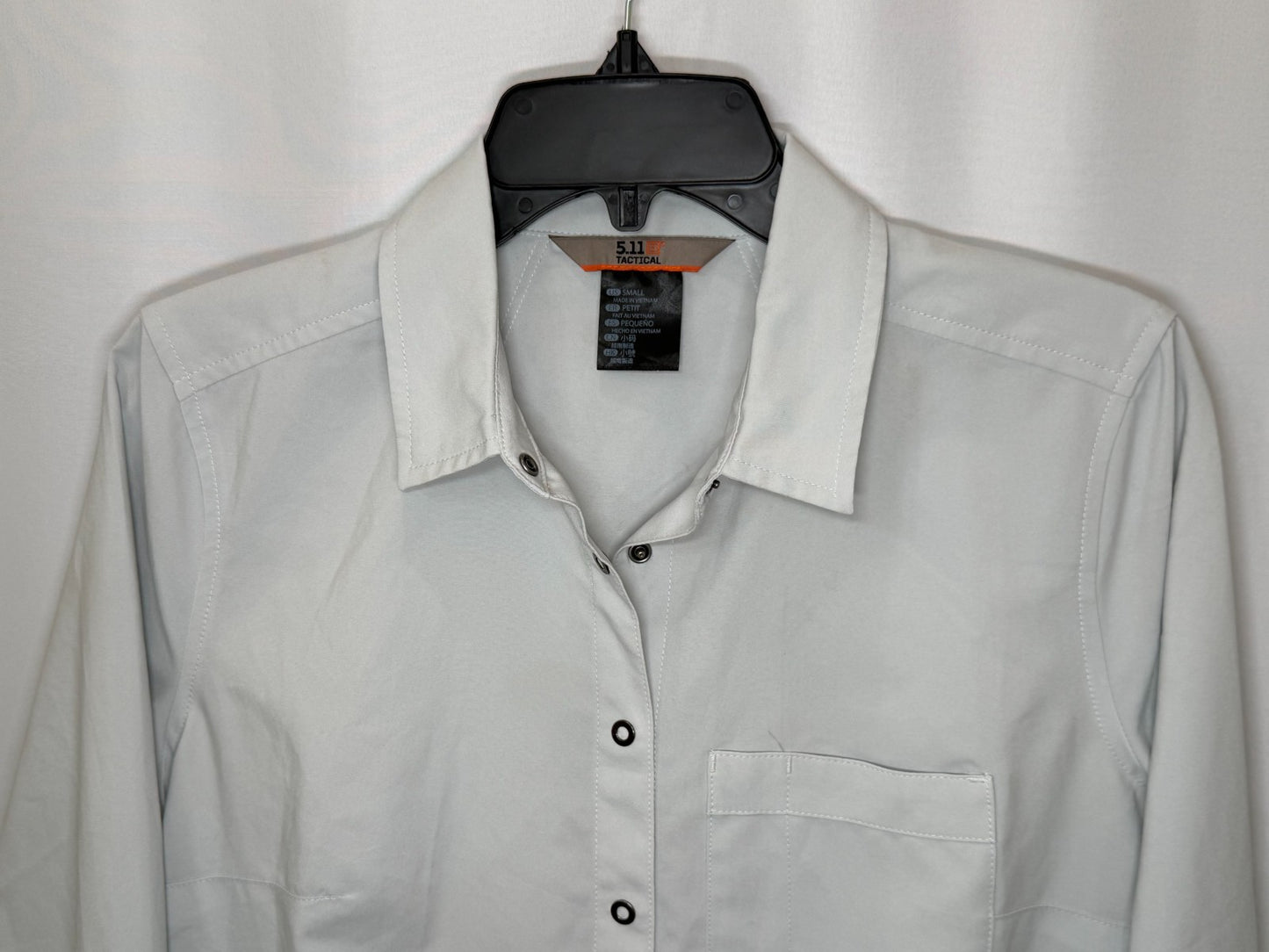 5.11 Tactical Men's Size Small Gray Freedom Flex Long Sleeve Button Up Shirt