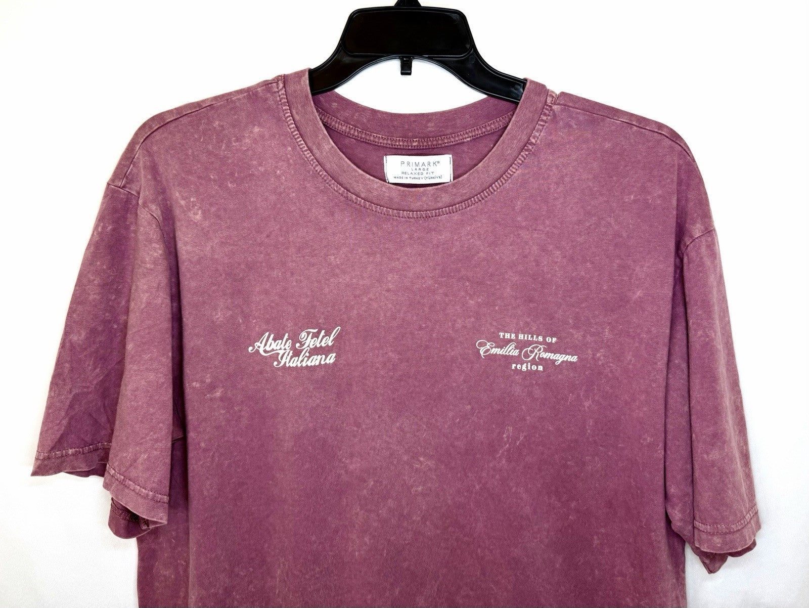 Primark Men’s Large Relaxed Fit Heather Burgandy “Pears” T-shirt