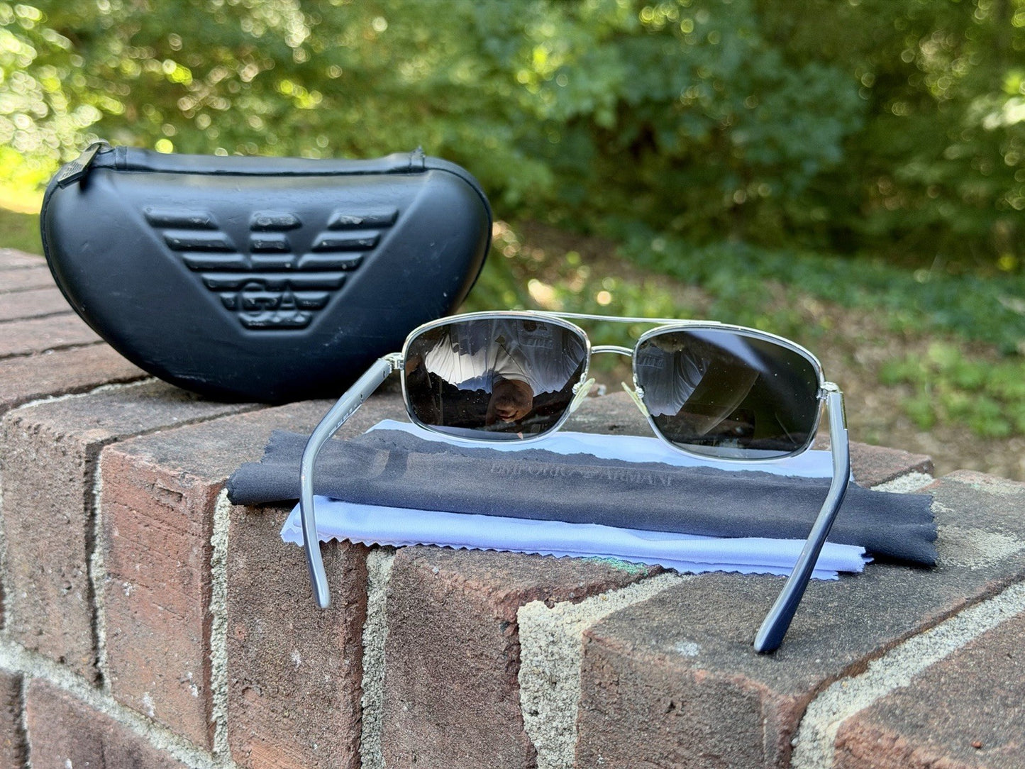Emporio Armani EA9820/S Sunglasses Gunmetal 60 15 135 Men's w/ Hard Case