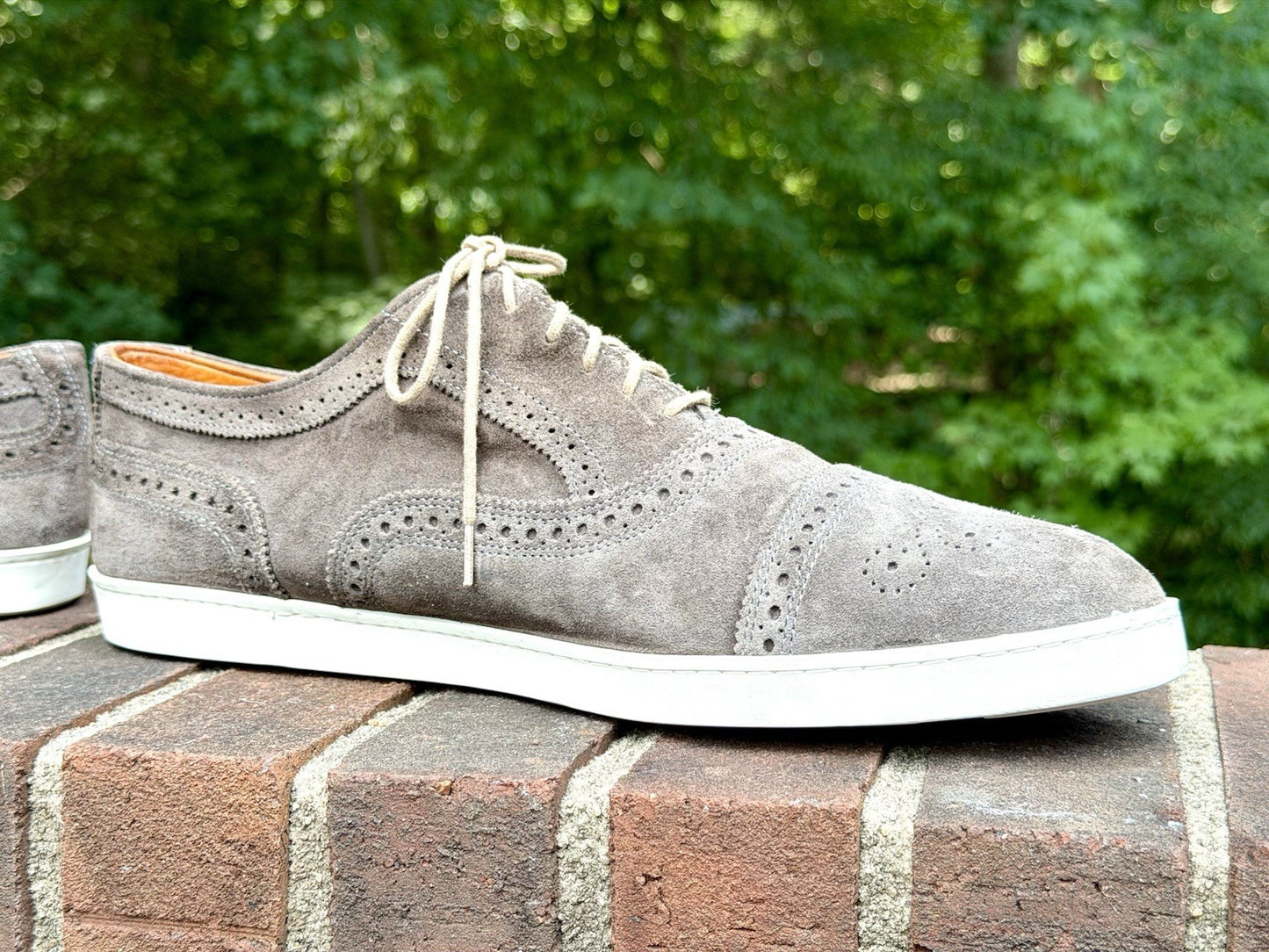 Allen Edmonds Strand Sneaker Grey Suede Men’s 12D Oxford Dress Shoes $300+ New
