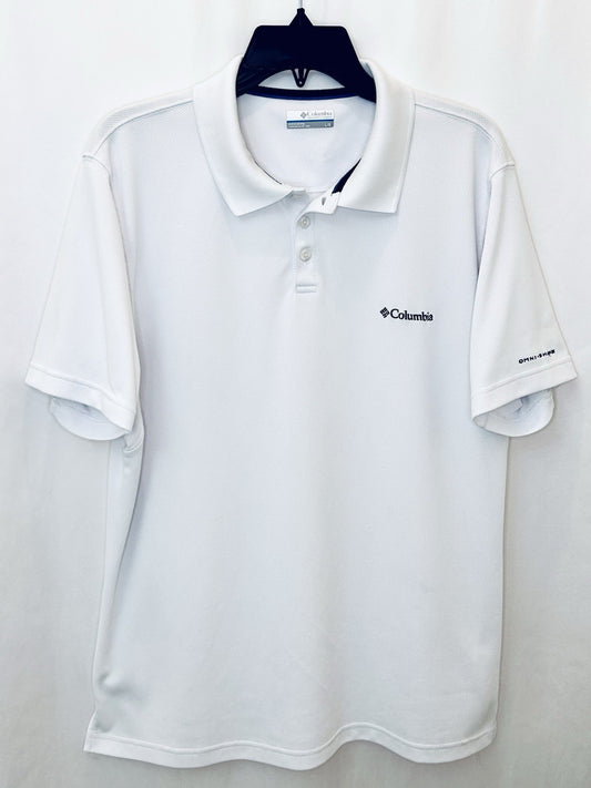 Columbia Utilizer Polo Shirt Omni Wick Omni Shade 30 UPF White Men's Large