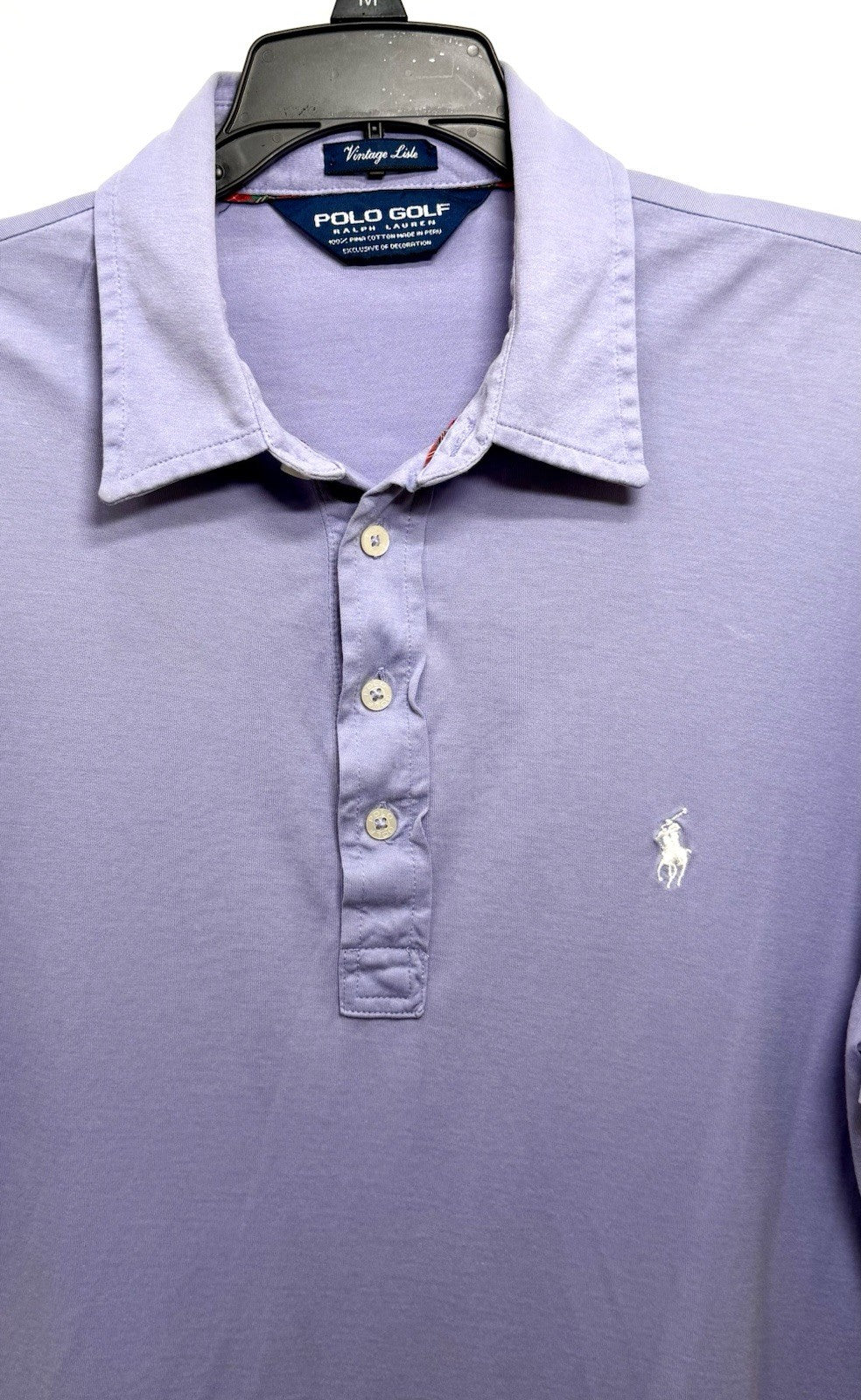 Polo Golf Ralph Lauren Lilac Polo Shirt Peru Pima Cotton Men’s Large