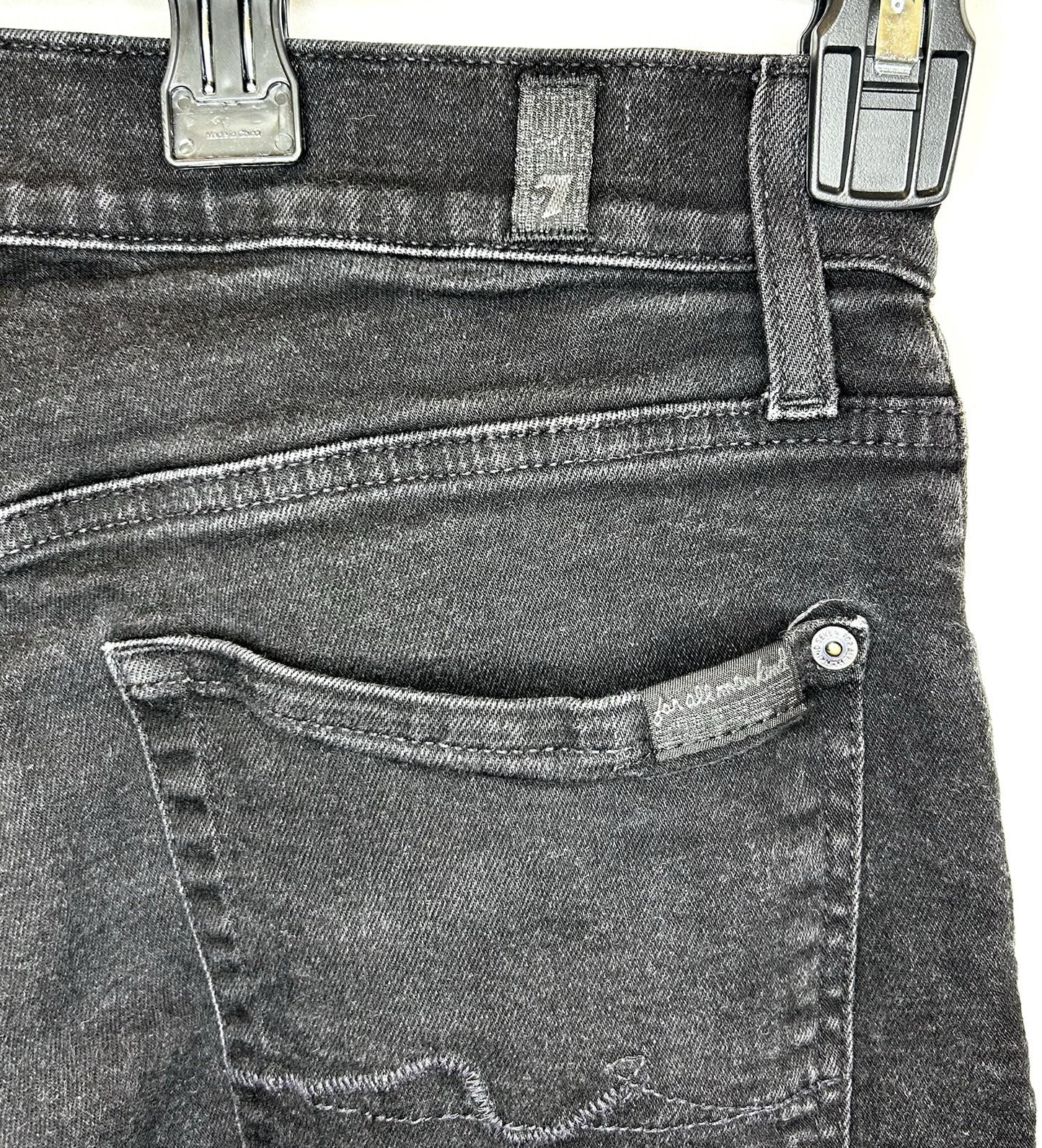 7 For All Mankind Women’s Jeans Skinny Leg Black Size 34