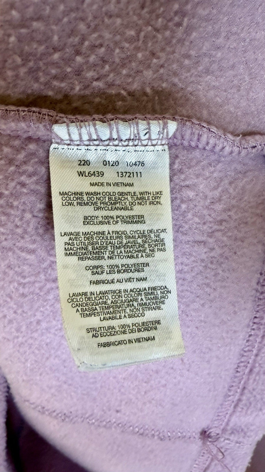 Columbia Women's Gray Polyester Jacket L Full Zip Solid Fleece Pockets Purple