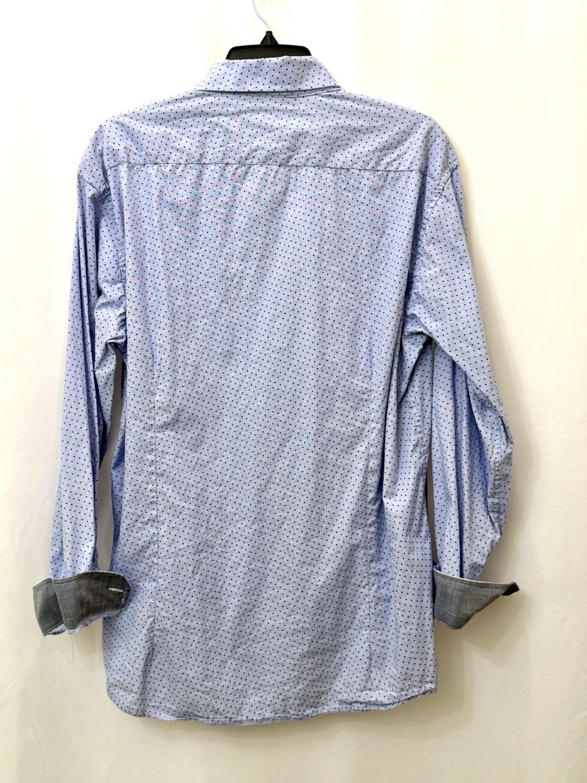 Steel & Jelly London Mens XL Flip Cuff Long Sleeve Button Front Dress Shirt Blue