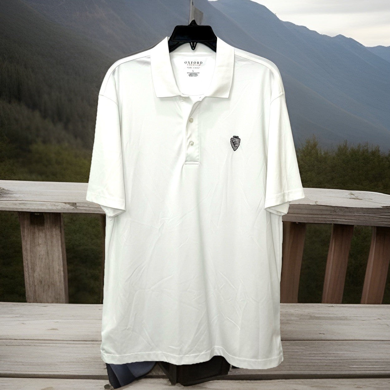 Oxford America Veri Cool Mens Large White Short Sleeve Golf Polo
