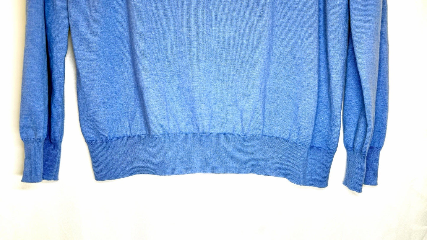 VINEYARD VINES MEN’S LARGE CASHMERE Cotton Blend 1/4 ZIP SWEATER Blue