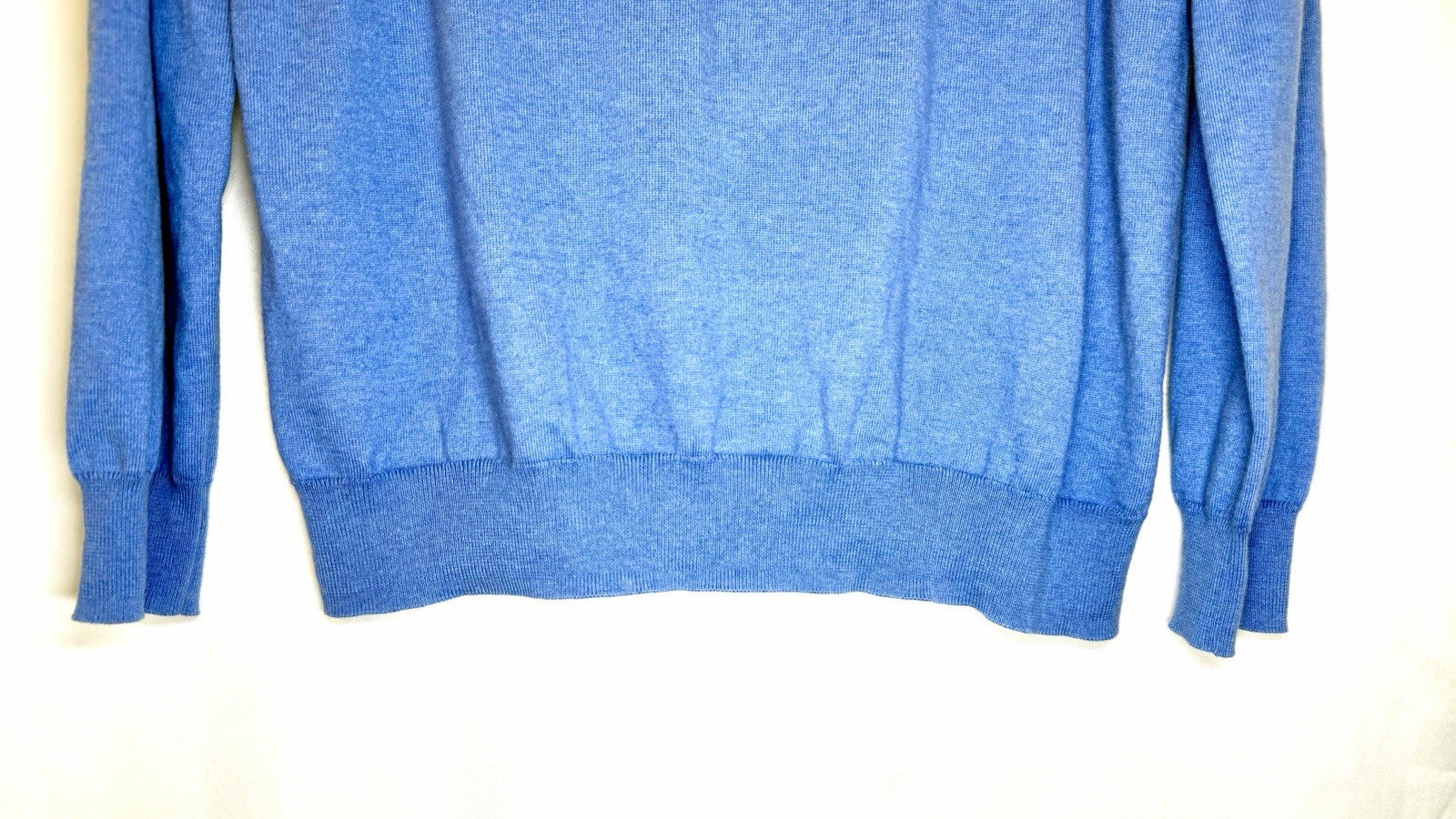 VINEYARD VINES MEN’S LARGE CASHMERE Cotton Blend 1/4 ZIP SWEATER Blue
