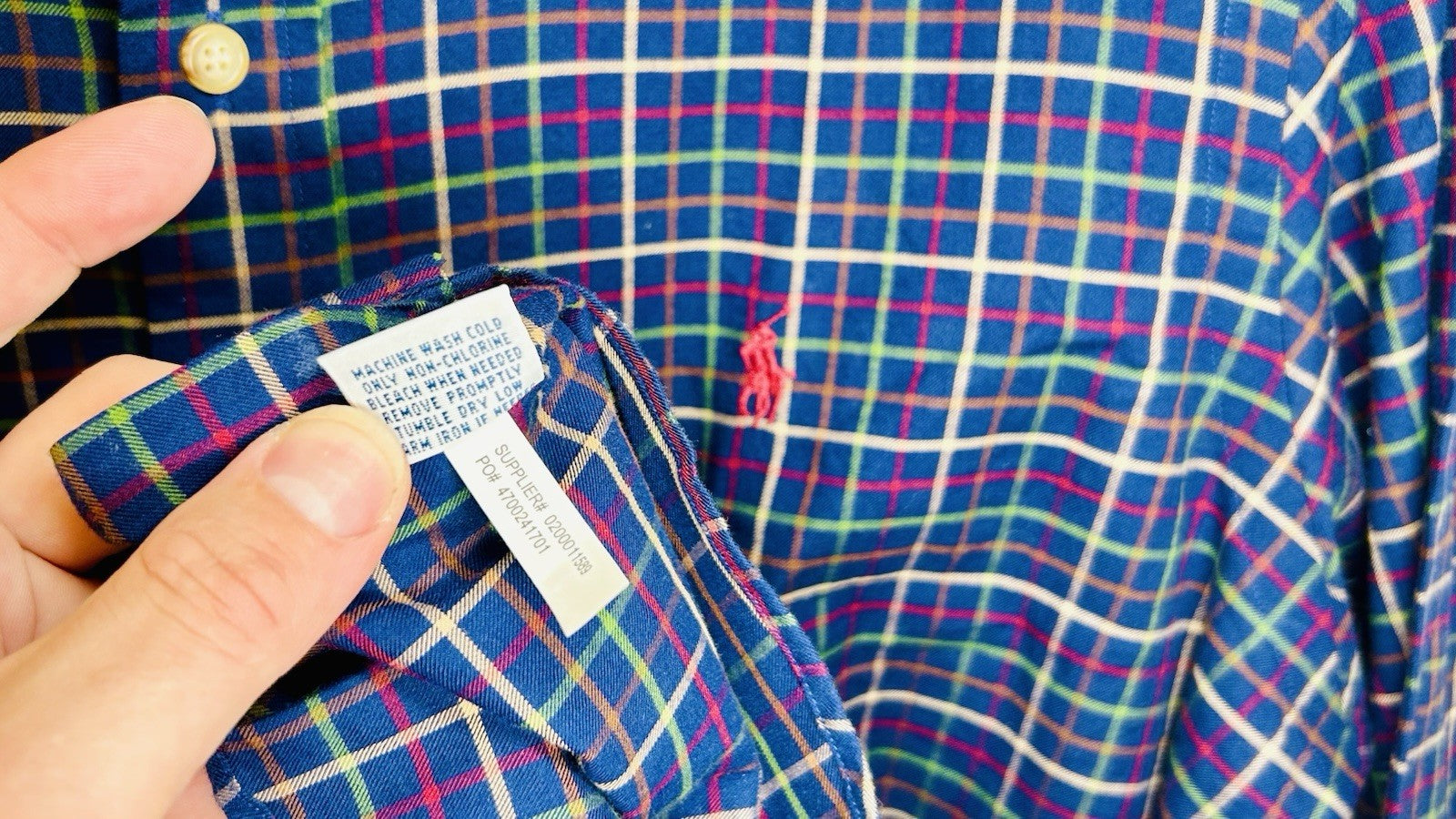 Ralph Lauren Blue Label Light Flannel Shirt Mens Medium Multicolor Plaid