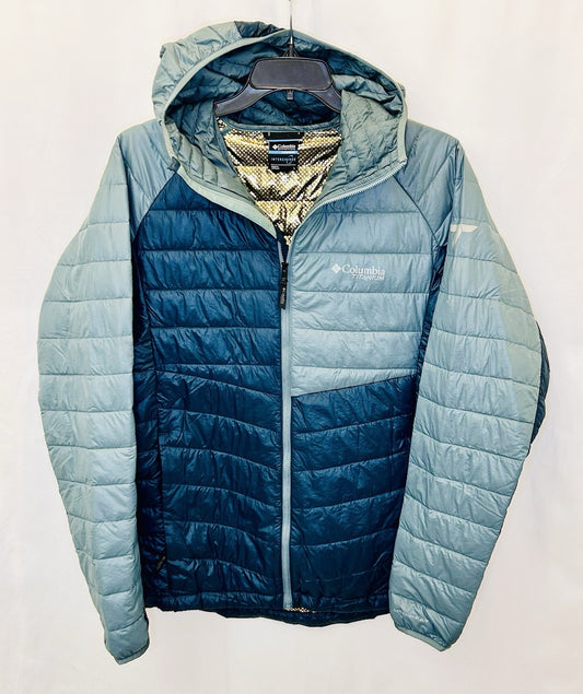 Columbia Titanium Series Men's Platinum Peak Hooded Insulated Puffer Jacket SZ L