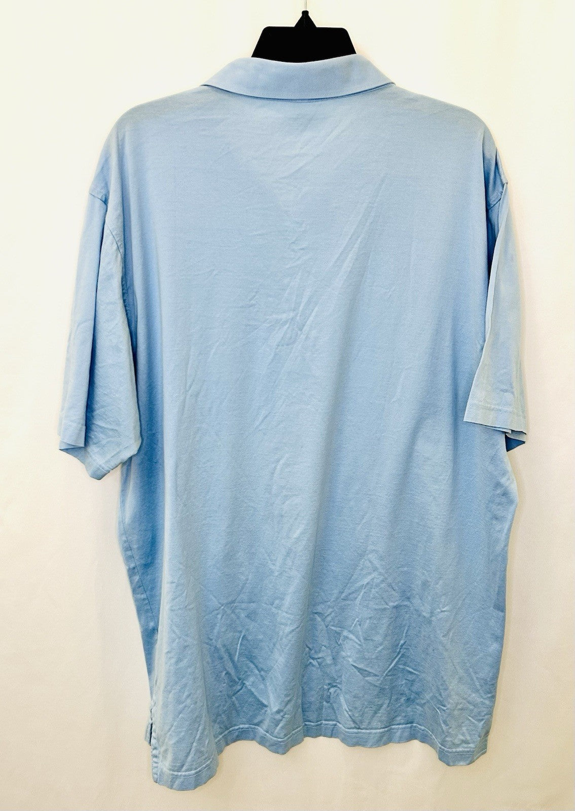 Peter Millar Polo Shirt Men L Blue Golf Logo Summer Comfort Short Sleeve Stretch