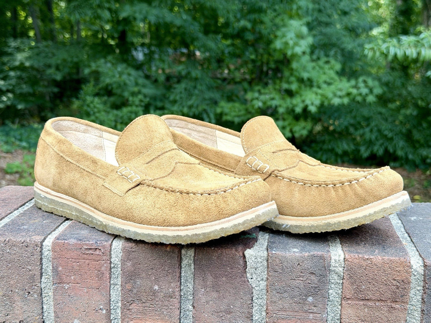 LUCA Drift Penny Loafer Suede Crepe Sole Men’s Size 12 Honey Tan Worn Once