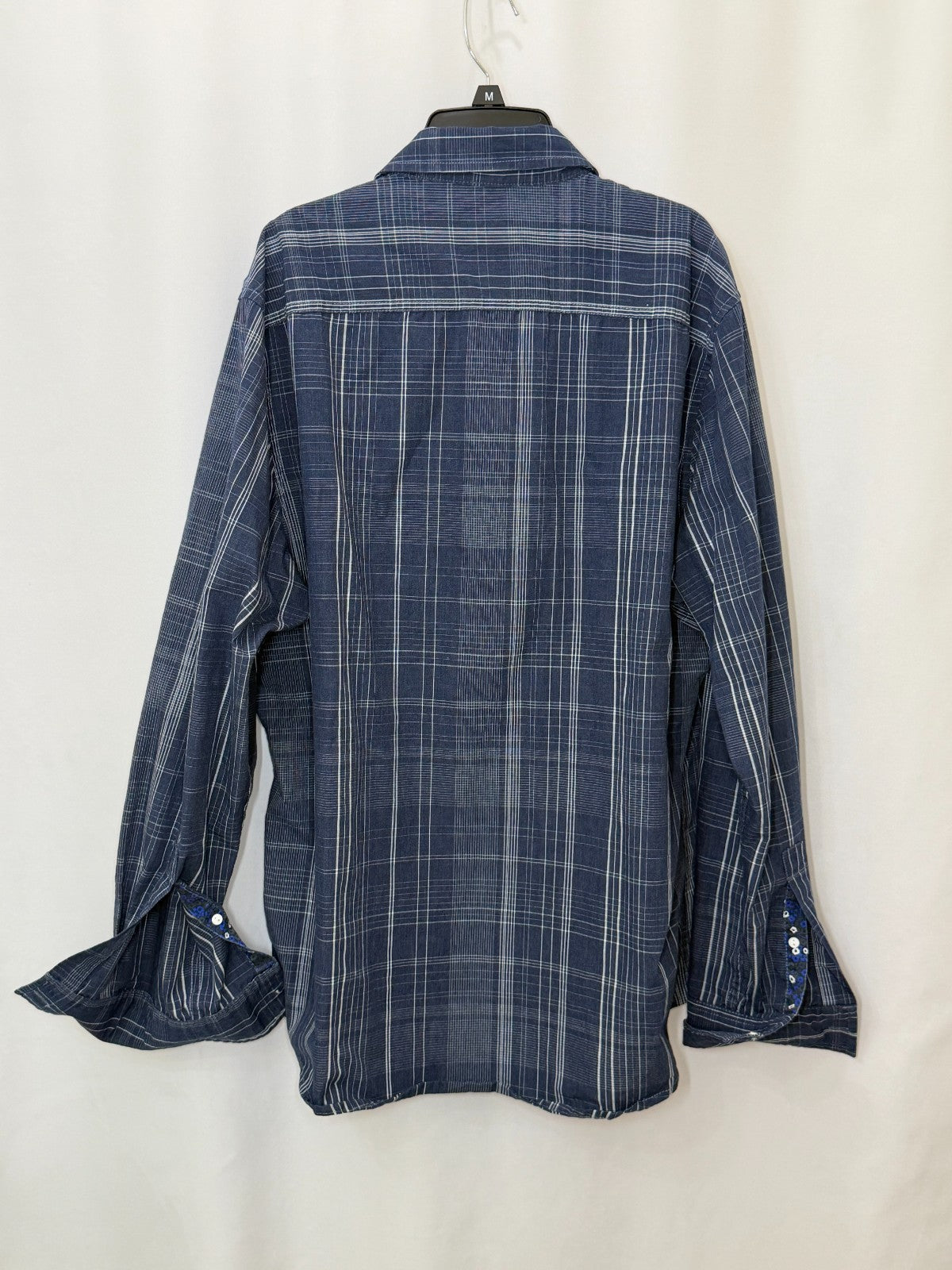 American Rag Men's Size X-Large XL Button Down Shirt Long Sleeve Blue Plaid