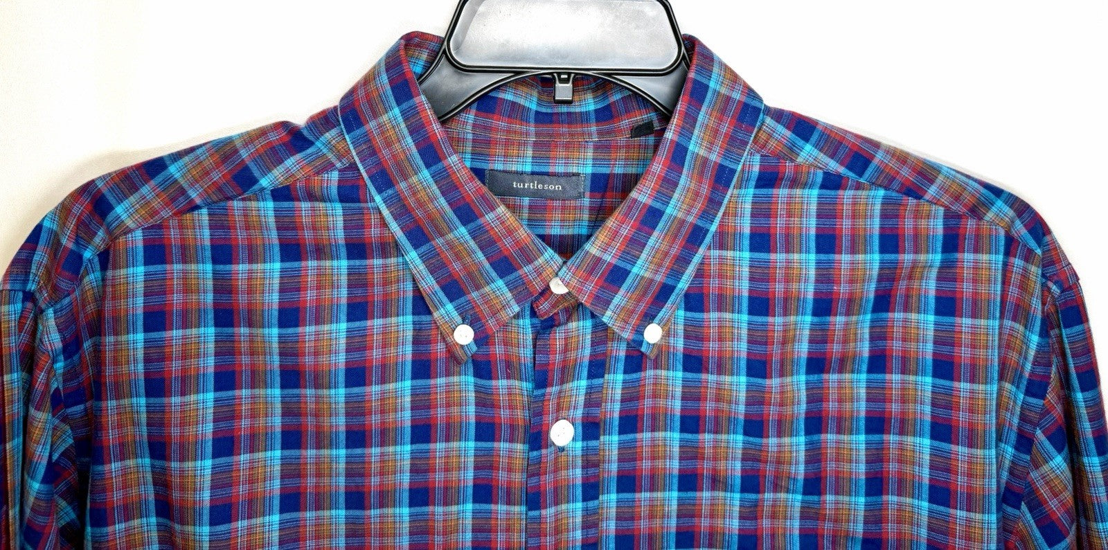Turtleson Shirt Men’s XXL Blue Plaid Button Up Watermelon Malibu Porter Sport