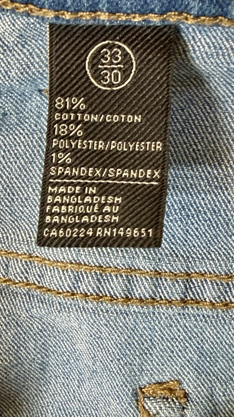 Buffalo David Bitton Men’s Slim Straight Stretch Evan-X Size 33x30 Jeans/Denim
