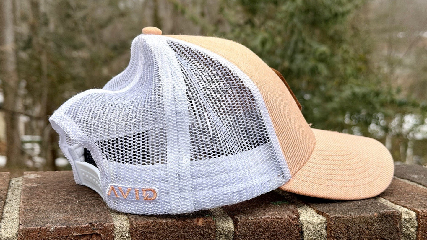 AVID Fishing Layday Trucker Hat Snapback Mesh Back Fish Hook Patch