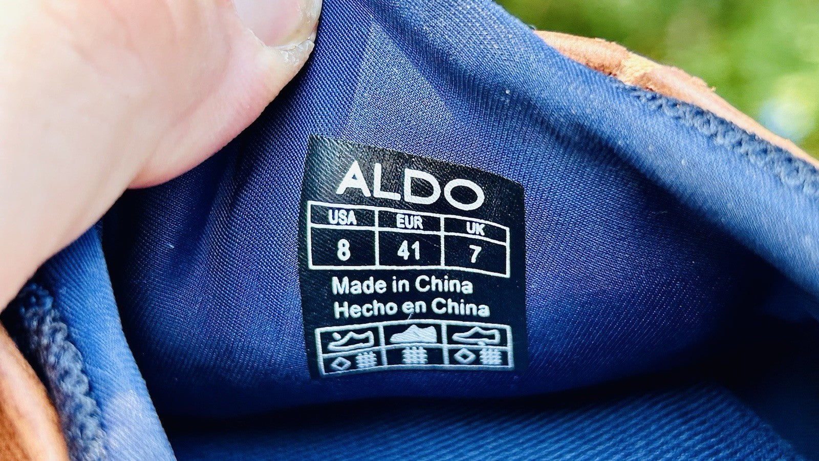 Aldo Mens Preilia Brown Blue Lace Up Low Top Round Toe Sneaker Shoes Size 8