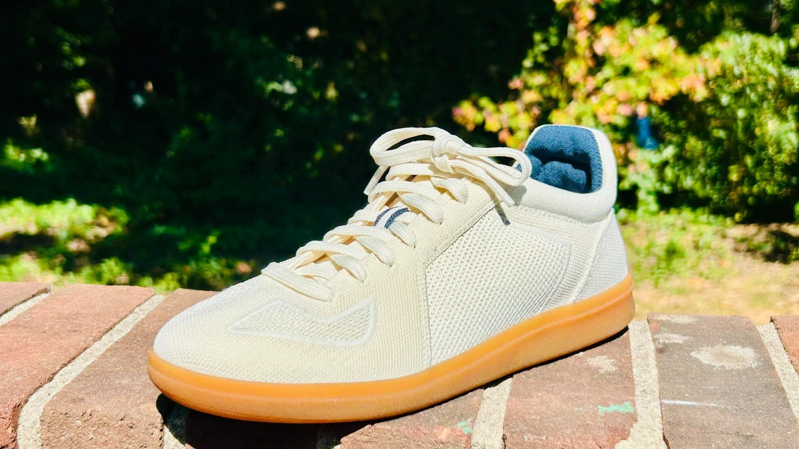 Rothys Men's RS01 Sneaker Size 7.5 Bone White Knit Lace Up Travel Shoe Casual