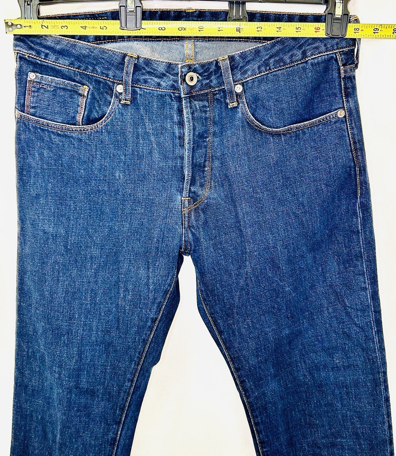 G-Star Raw Jeans Men’s 34x30 Blue Denim Slim 3301 Straight (Tag Reads 34/32)