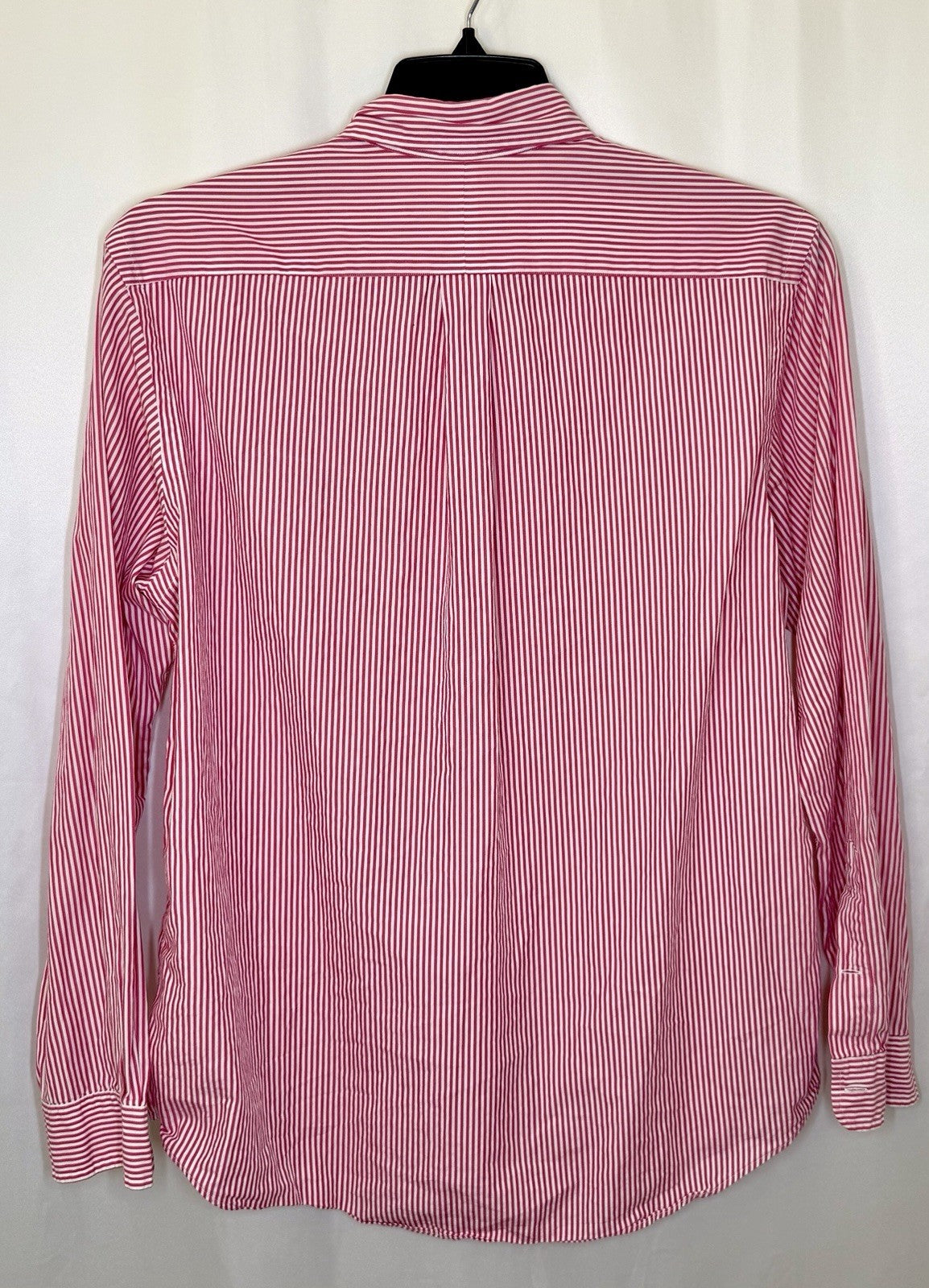 Ralph Lauren Shirt Mens Extra Large Pink White Striped Custom Fit Long Sleeve