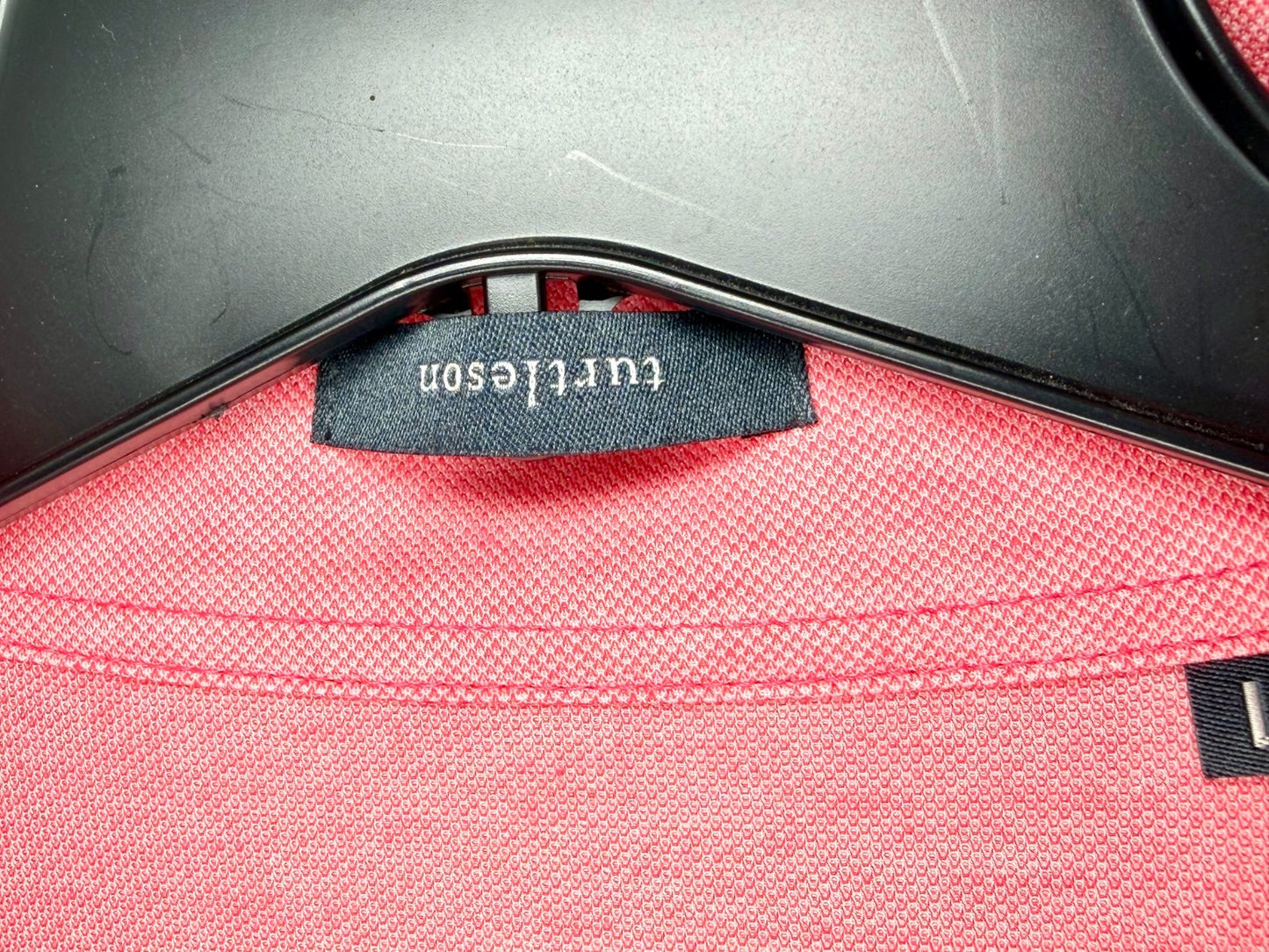 Turtleson Quarter Zip Pullover Mens Large Pink Salmon Heathered Golf Sweater L