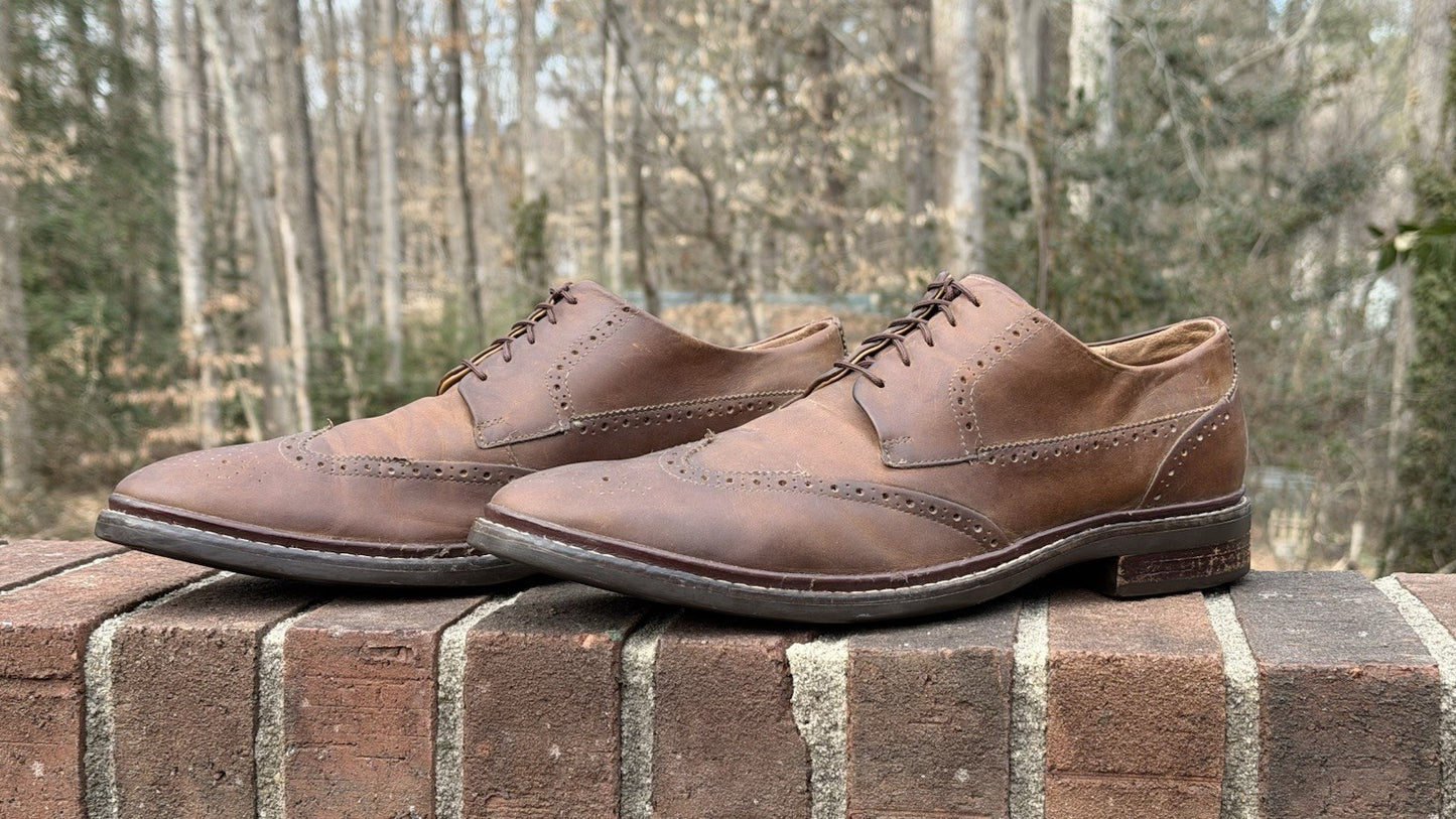Cole Haan Men's Warren Welt Wingtip Oxford Brown Leather Size 11.5 M