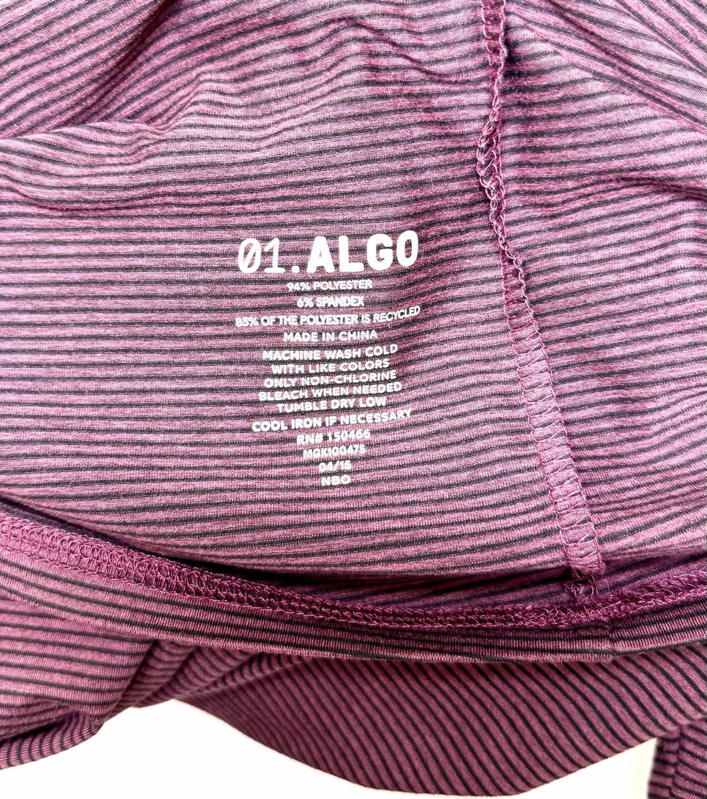 01. Algo T Shirt Men’s XL Striped V-Neck Performance Quick Dry SPF 40 Wicking
