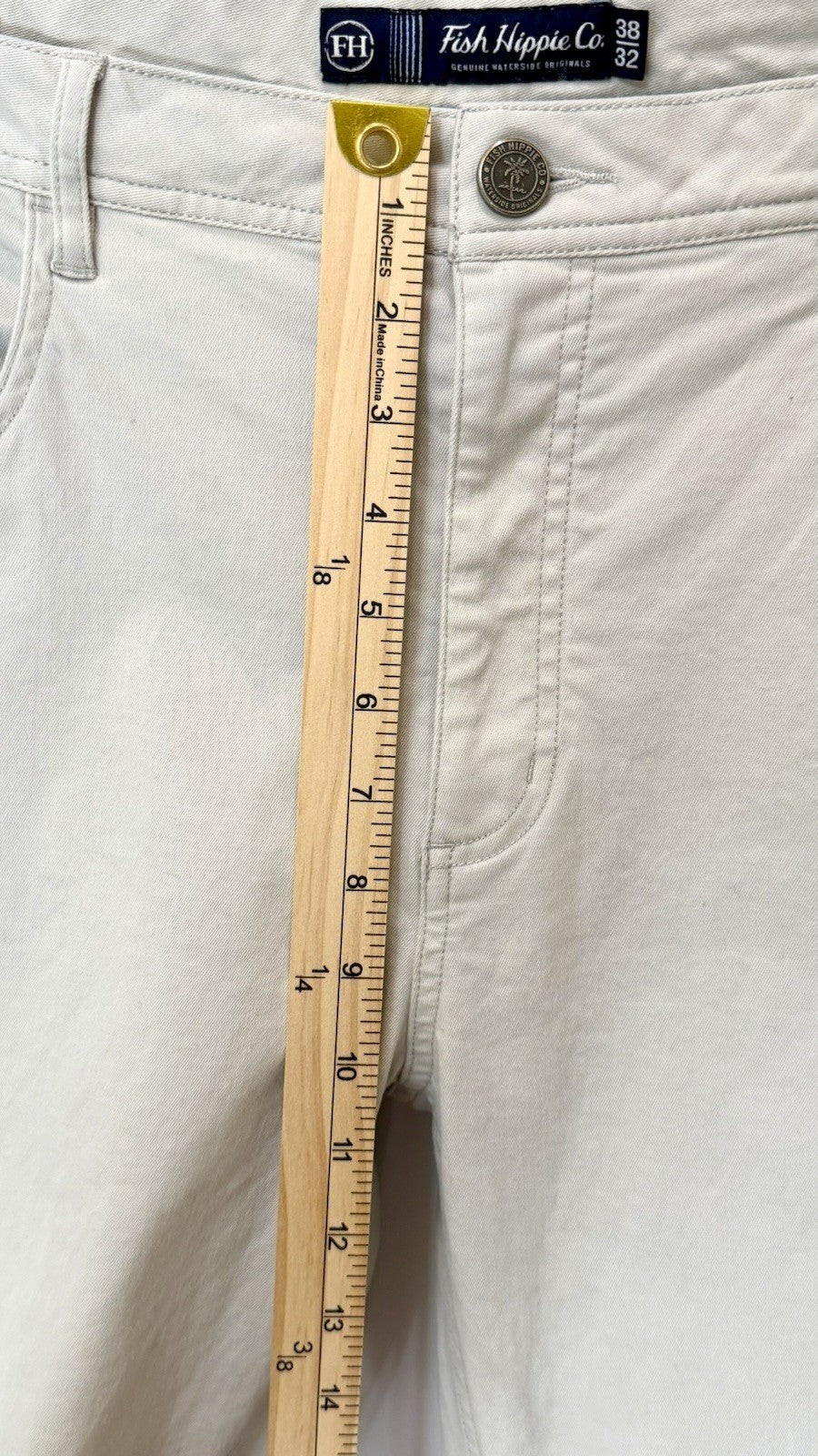 FISH HIPPIE CO. DUNEWALK 5 Pocket Stretch Pants 38x32 W38 L32 Tan / WORN ONCE!!