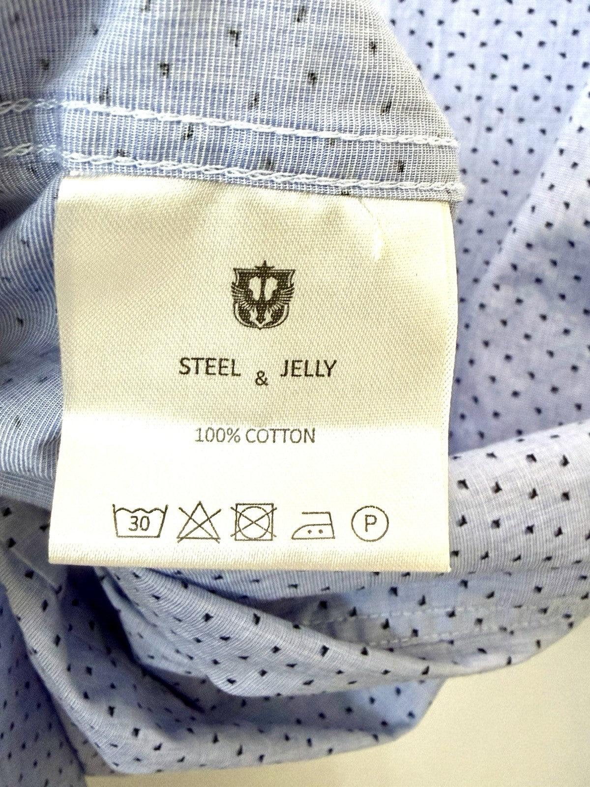 Steel & Jelly London Mens XL Flip Cuff Long Sleeve Button Front Dress Shirt Blue