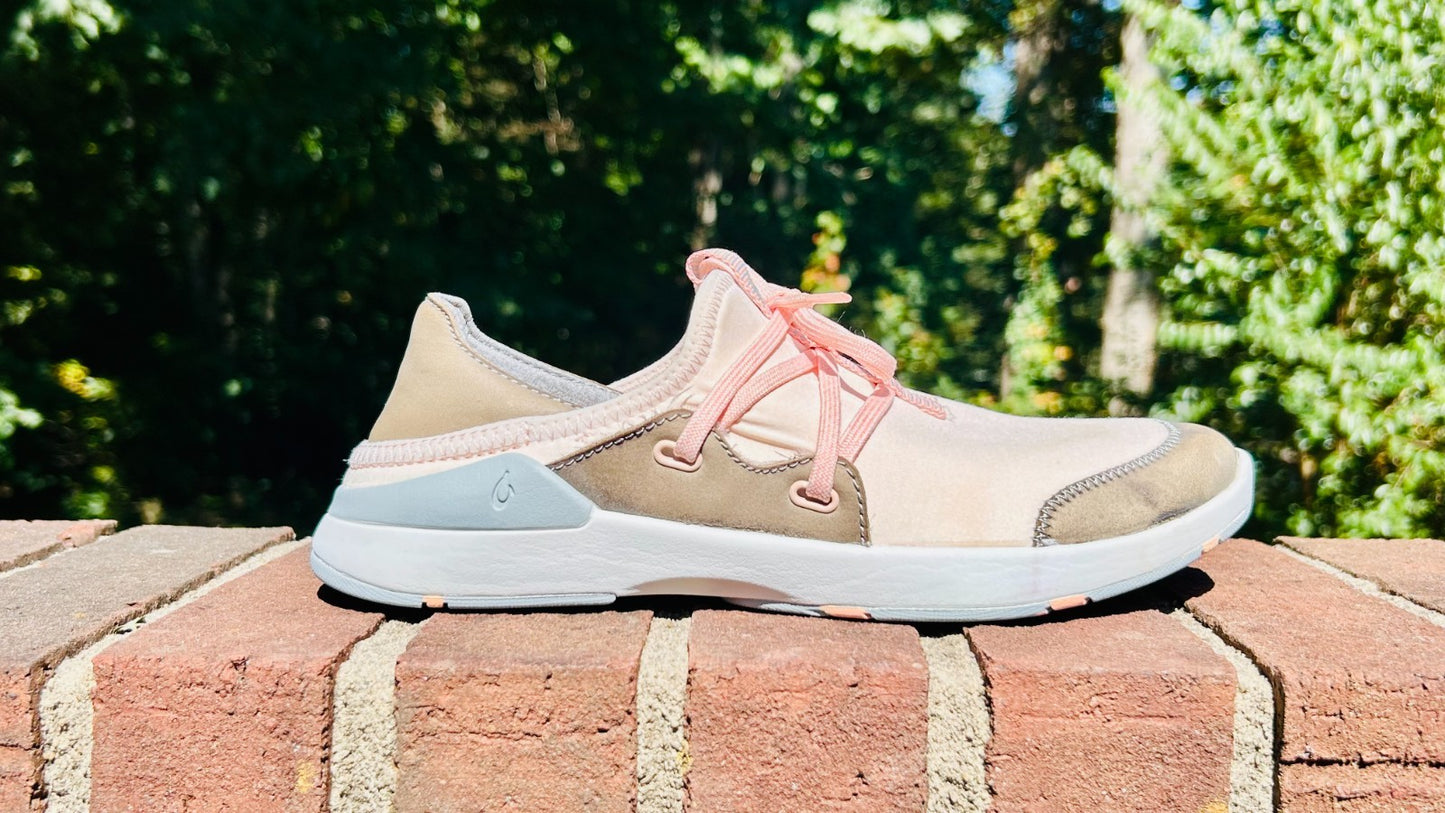 OLUKAI Pearl Blush/Pale Grey Miki Li Slip On Shoes Sneakers | Women's Size 7