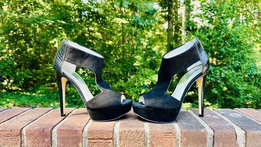 Michael Kors Women's Leighton Open Toe Suede Sandal Graphite Size 7 M