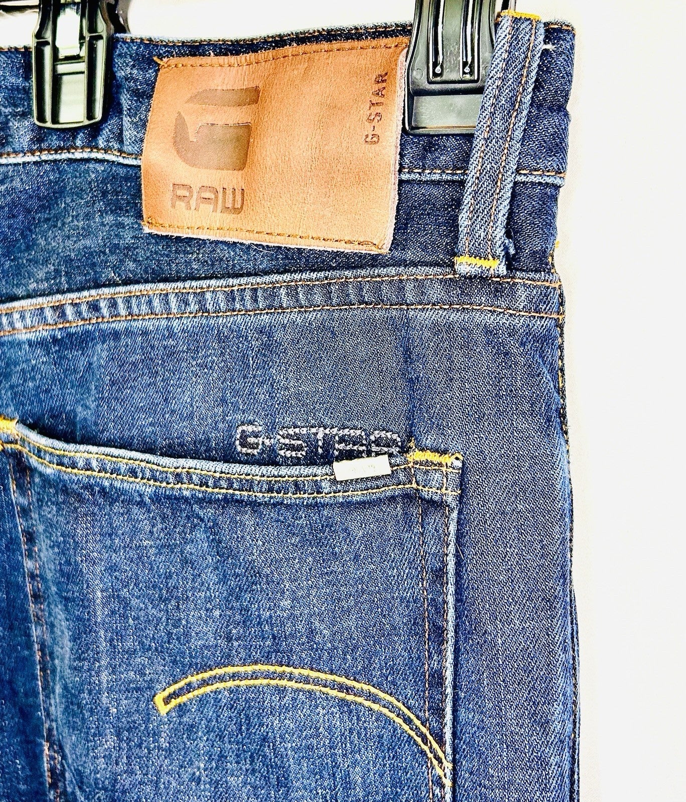 G-Star Raw Jeans Men’s 34x30 Blue Denim Slim 3301 Straight (Tag Reads 34/32)