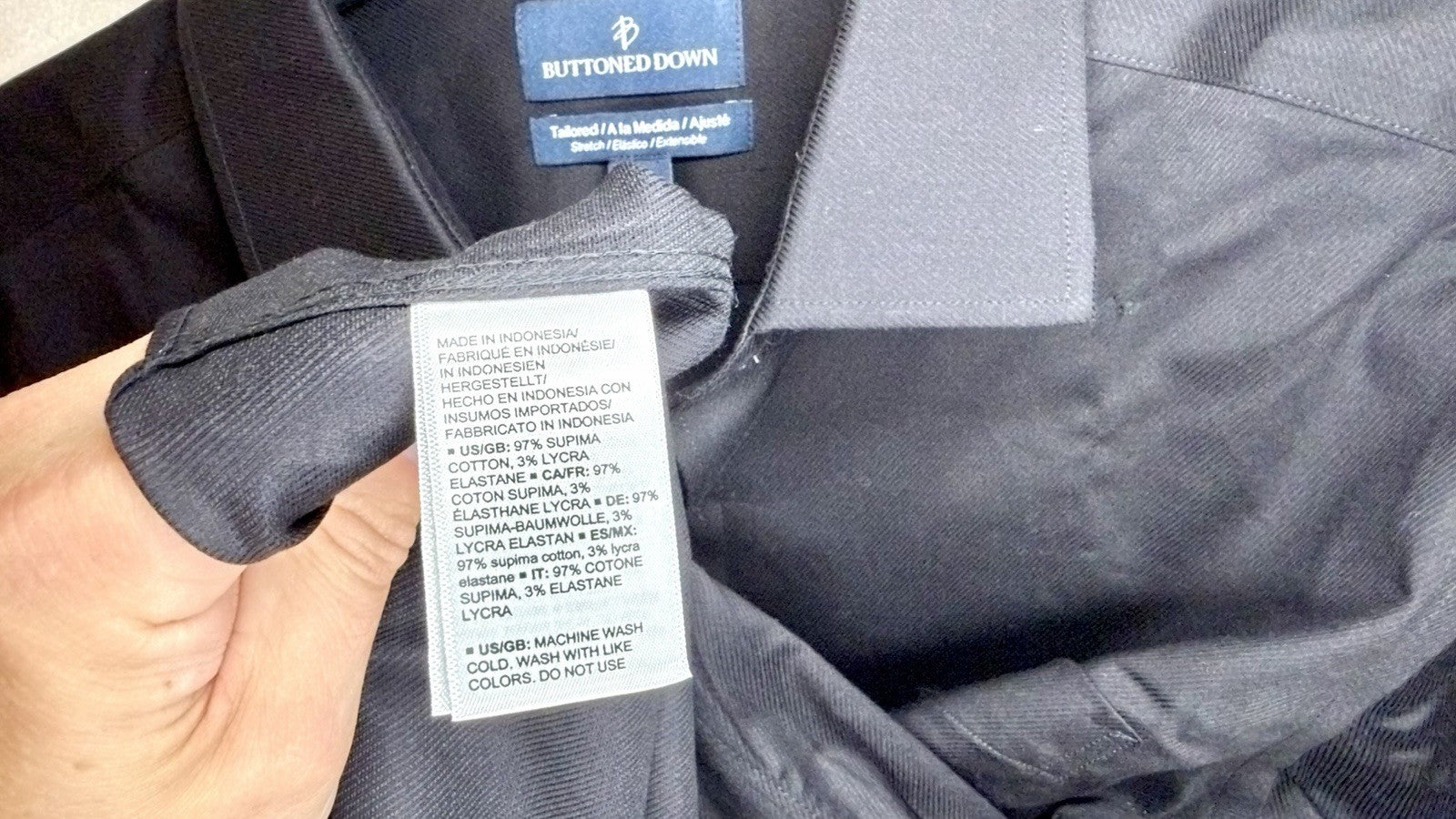 Buttoned Down Men's Tailored Fit Stretch Poplin Dress Shirt 17/35/43/89