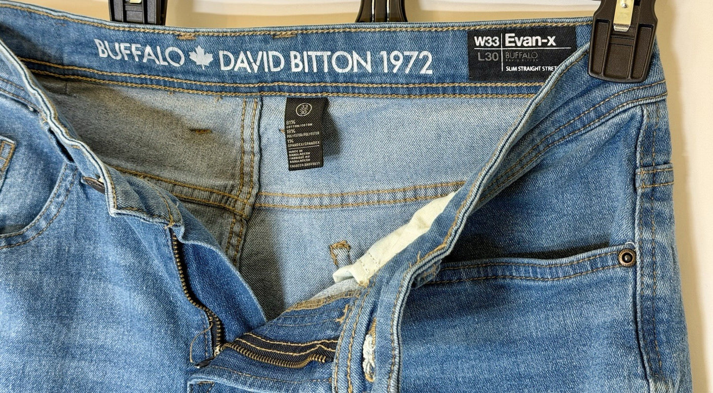 Buffalo David Bitton Men’s Slim Straight Stretch Evan-X Size 33x30 Jeans/Denim