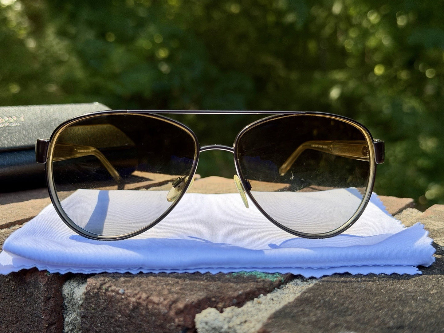 BURBERRY B 3080 1145/T5 Polished Gold/Gradient Brown Polarized 59-14 Aviator