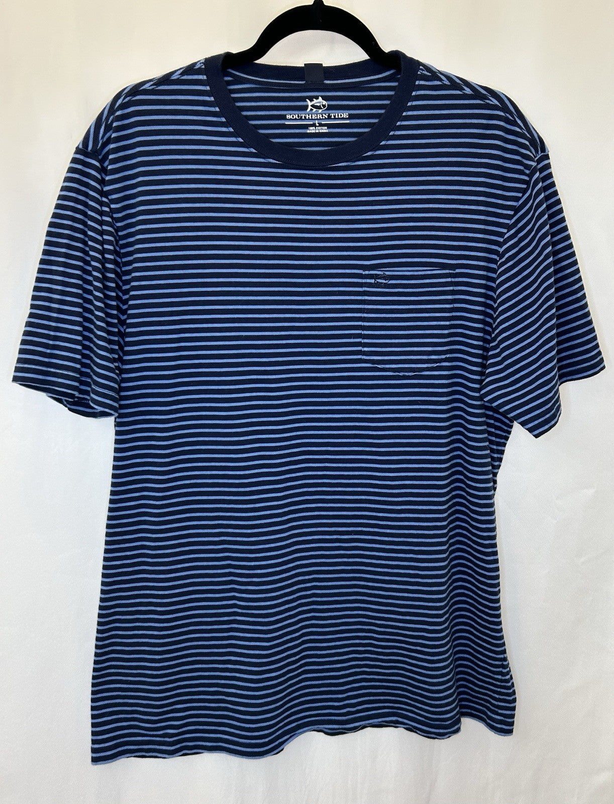 Southern Tide Men’s Stripe Skipjack S/S Tee.True Navy.Sz.Large MSRP$44.00
