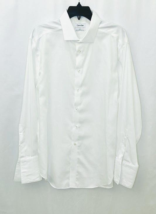 Calvin Klein Slim Fit Performance Non Iron Men's Size 17-34/35  L/S  Dress Shirt