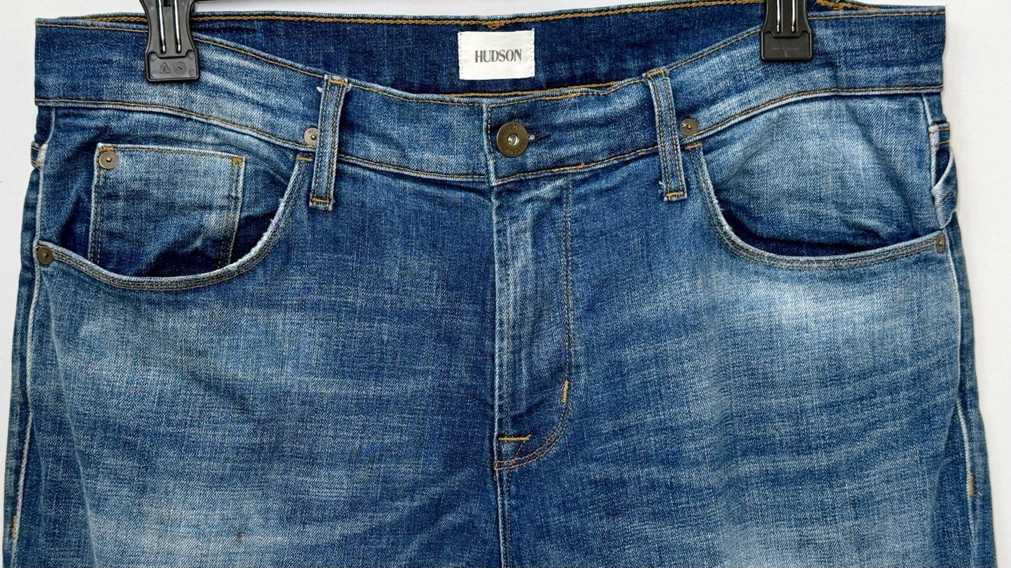 HUDSON SARTOR RELAXED SKINNY DISTRESSED DENIM JEANS / Men Sz 36x32 / Worn Once!