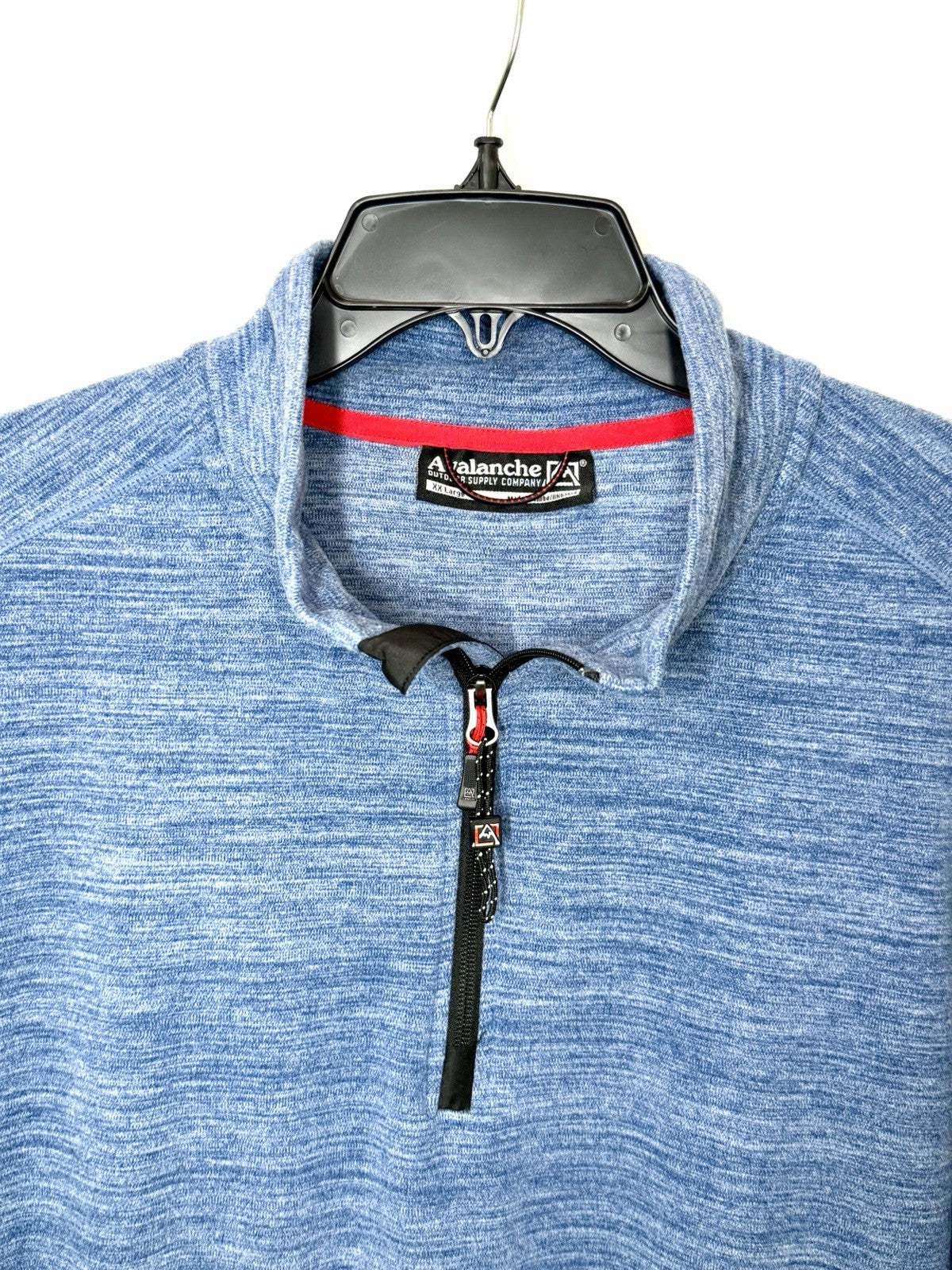 Avalanche Outdoor Supply Men's XXL 1/4 Zip Pullover Blue Heathered Fleece Jacket