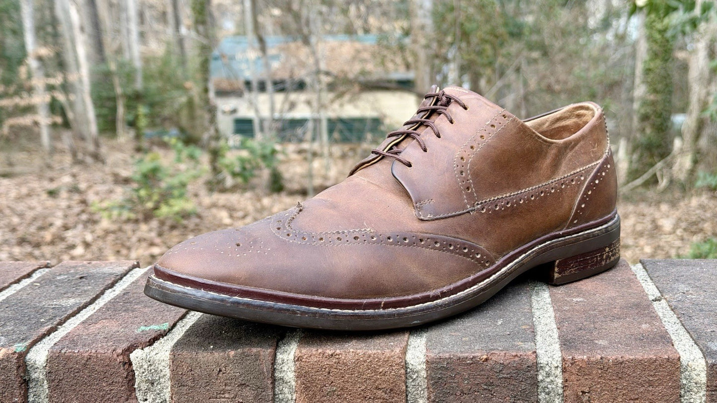 Cole Haan Men's Warren Welt Wingtip Oxford Brown Leather Size 11.5 M