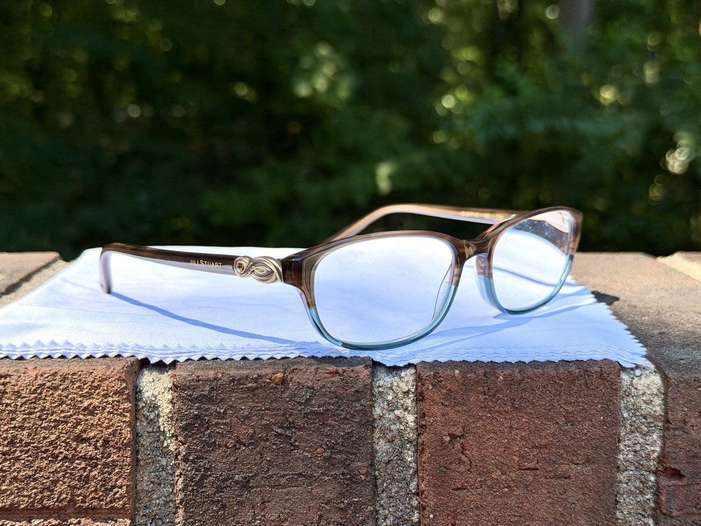 Jill Stuart JS 317 Eyeglasses Frame 53-16-130 Brown Fade Teal Blue Full Rim Rx