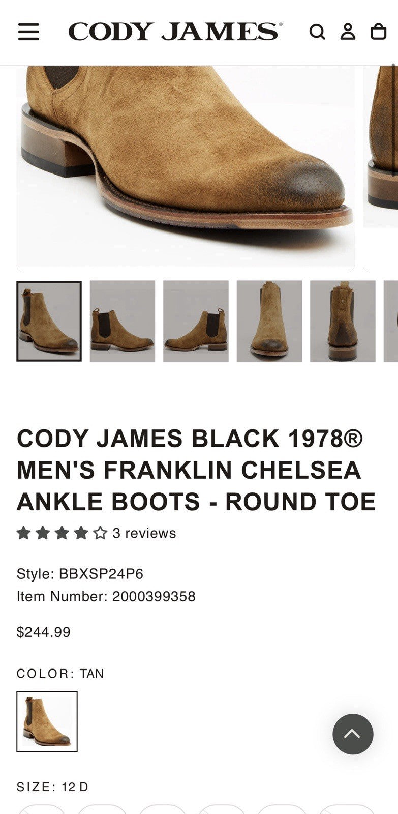 Cody James Black 1978 Franklin Chelsea Boots Mocha Suede Men 12D NWT $245 Retail
