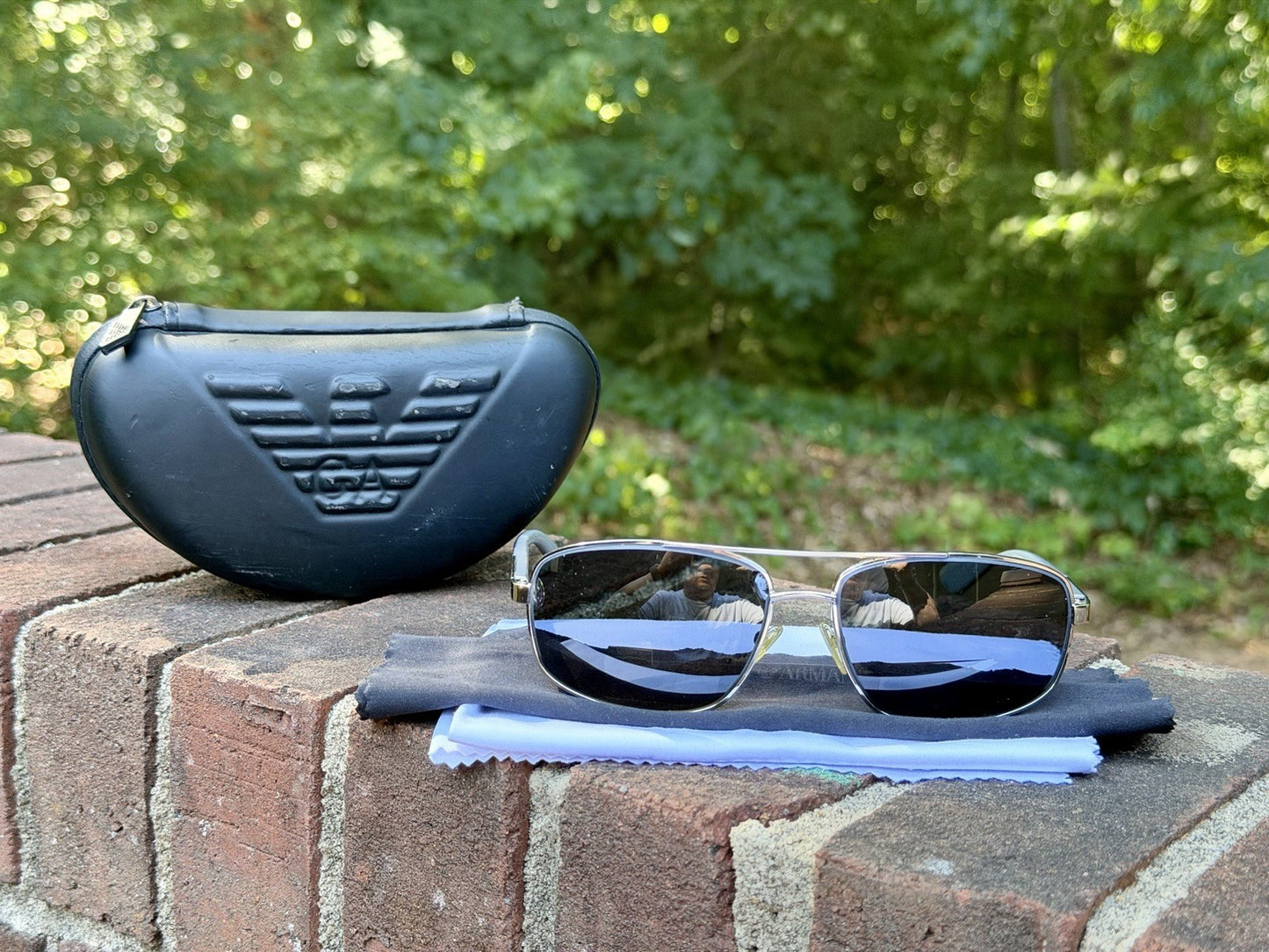 Emporio Armani EA9820/S Sunglasses Gunmetal 60 15 135 Men's w/ Hard Case
