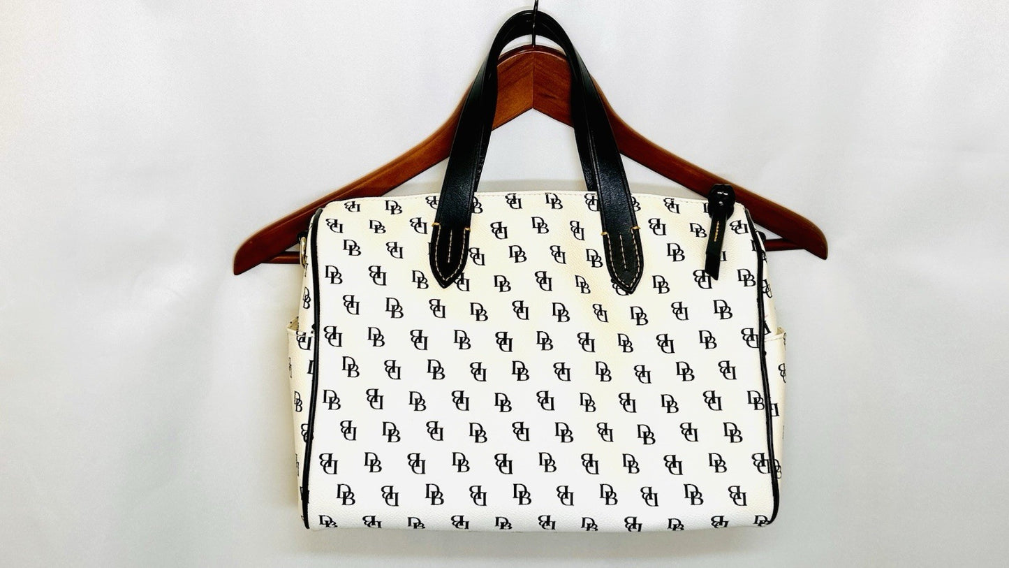 RARE!!! NWOT! Dooney Bourke Greta Olivia Satchel White With Black Leather