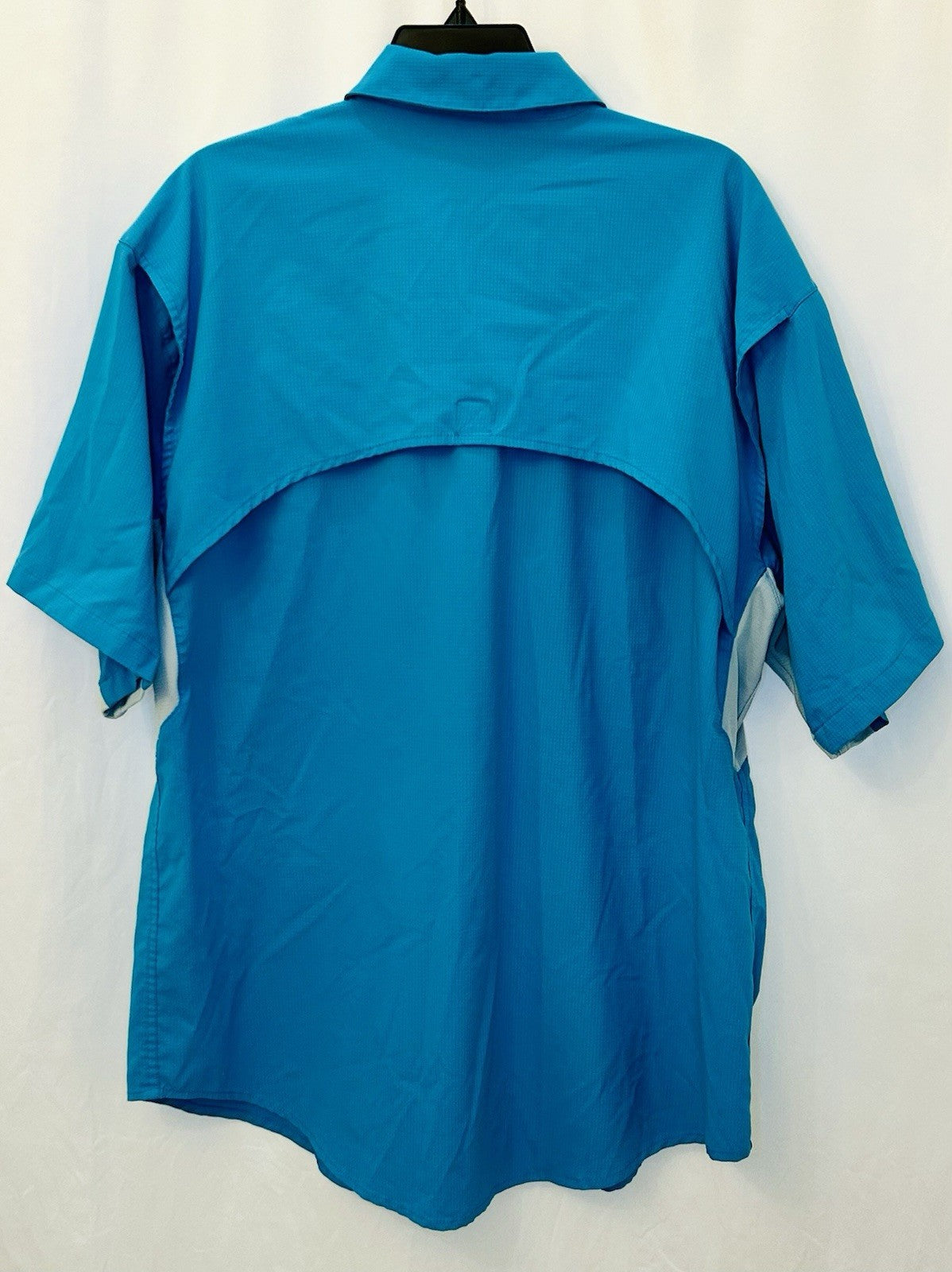 Reel Legends Shirt Adult XL Aqua Blue Vented Short Sleeve Fishing Hiking