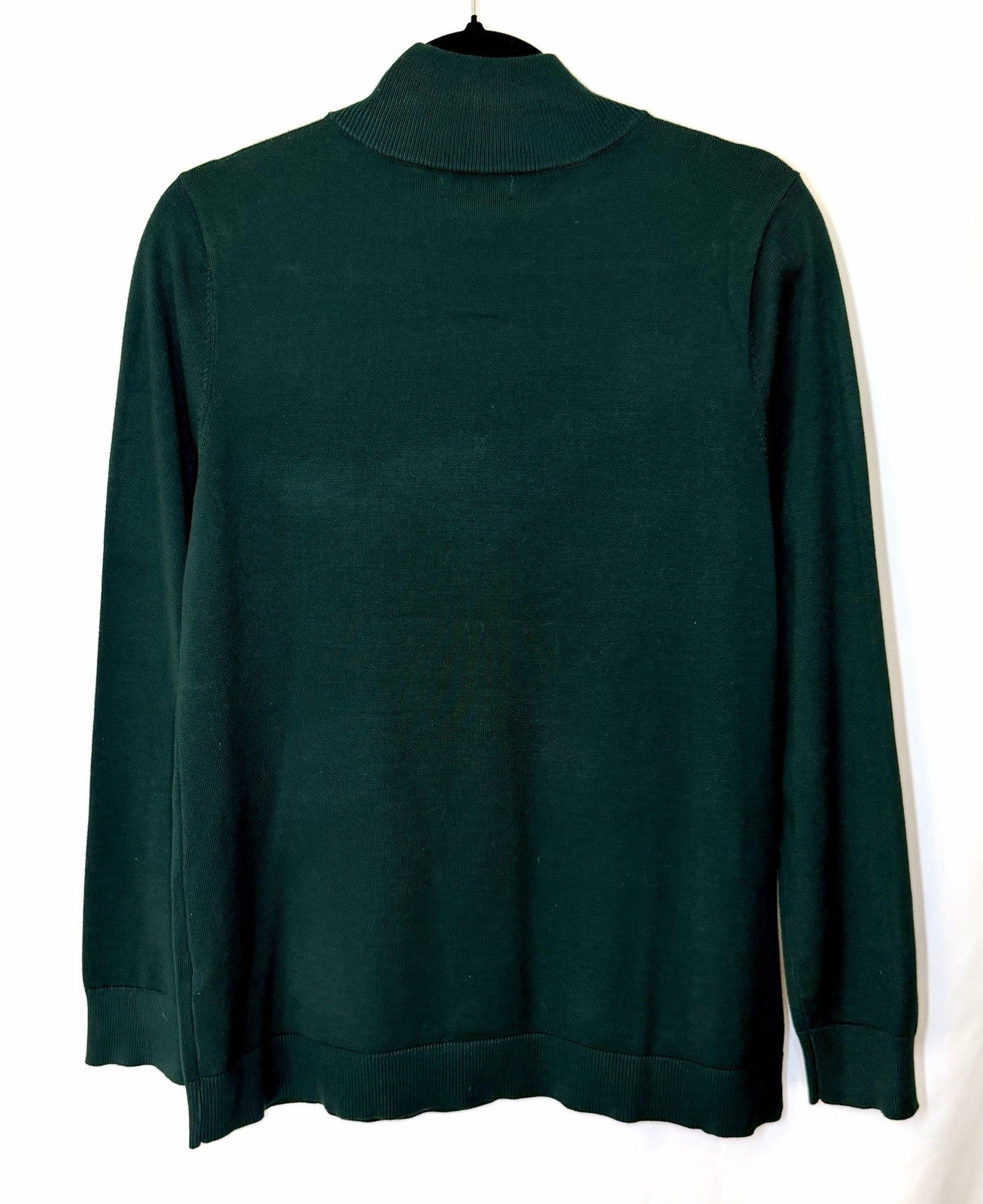 Calvin Klein Womens Turtleneck Dark Green Sweater Long sleeve M Gold Buttons