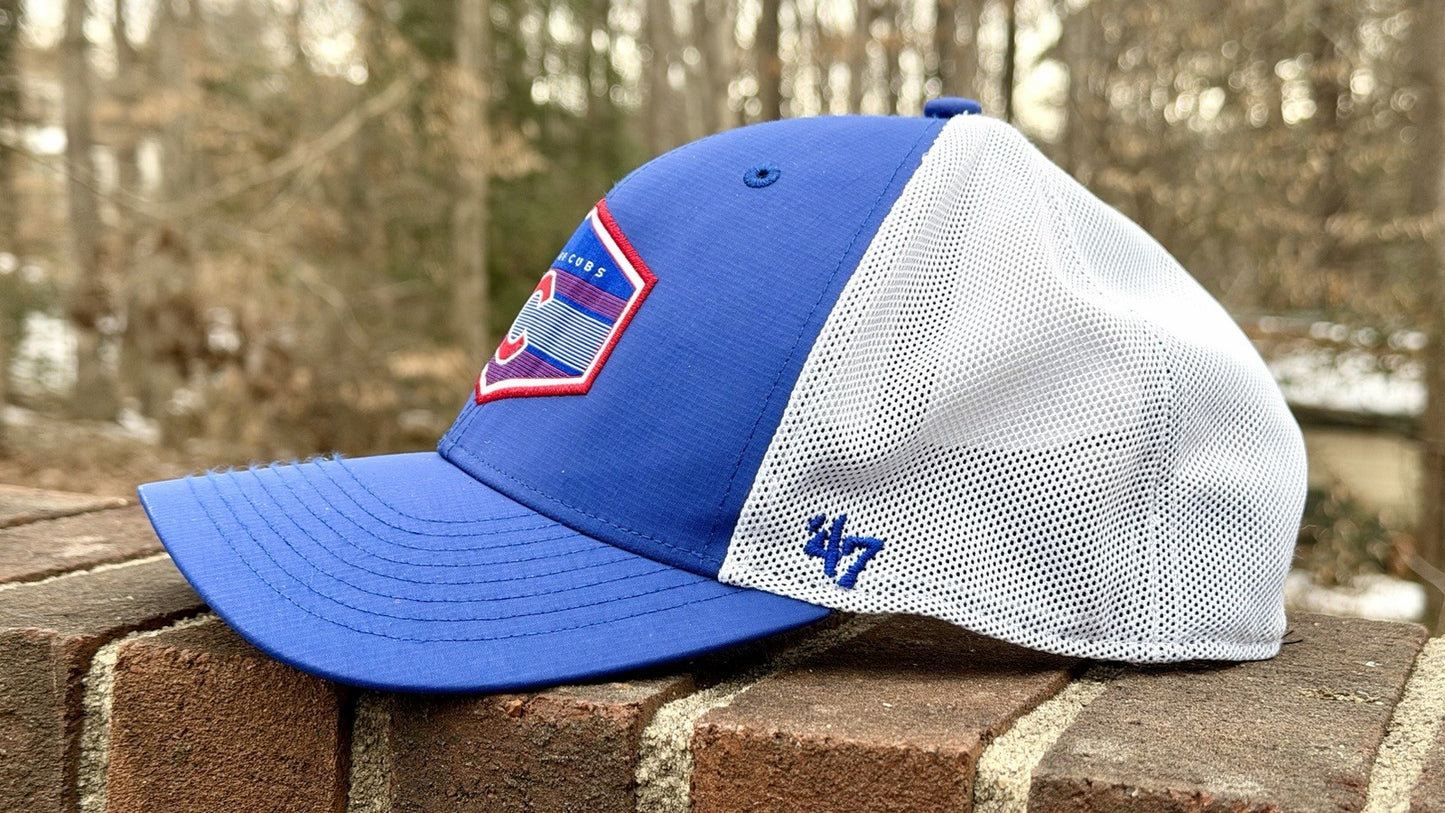 Men's Chicago Cubs '47 Royal/White Burgess Trucker Snapback Hat